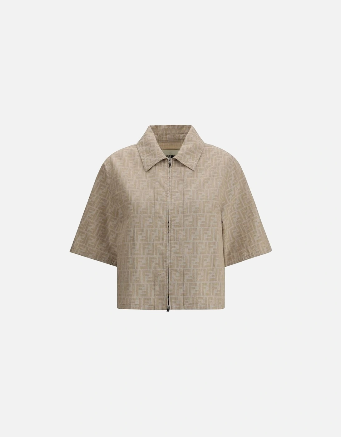 Cropped Chambray Jacket with FF Jacquard Weave, 4 of 3