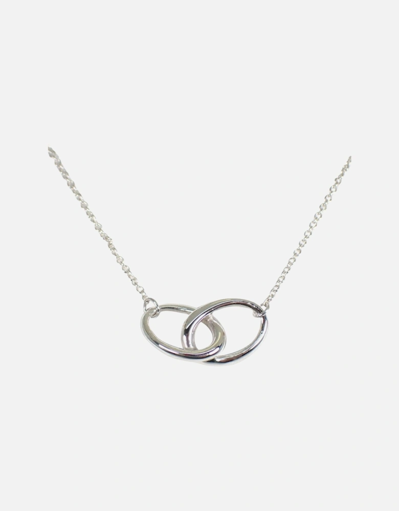 Interlocking Circles Pendant Necklace Silver