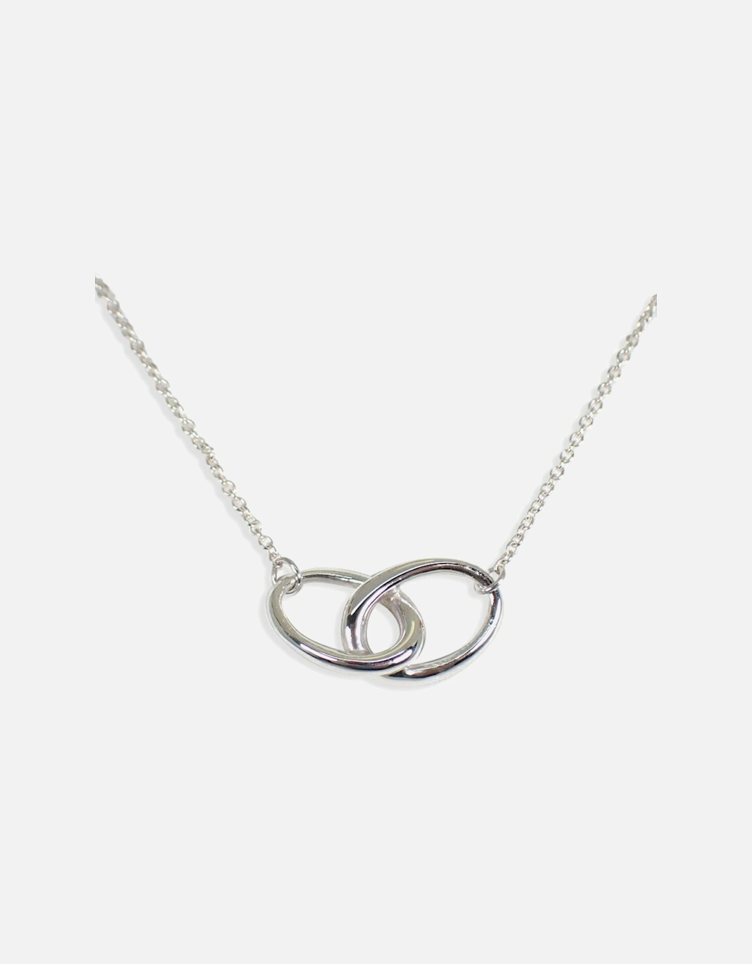 Interlocking Circles Pendant Necklace Silver