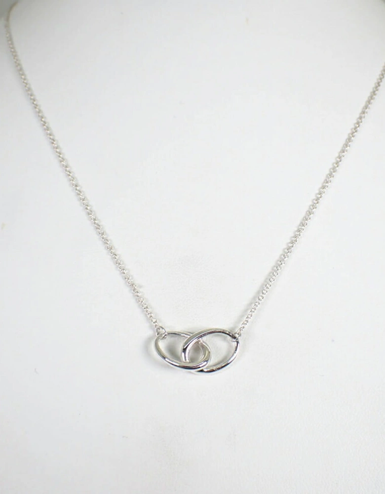 Interlocking Circles Pendant Necklace Silver