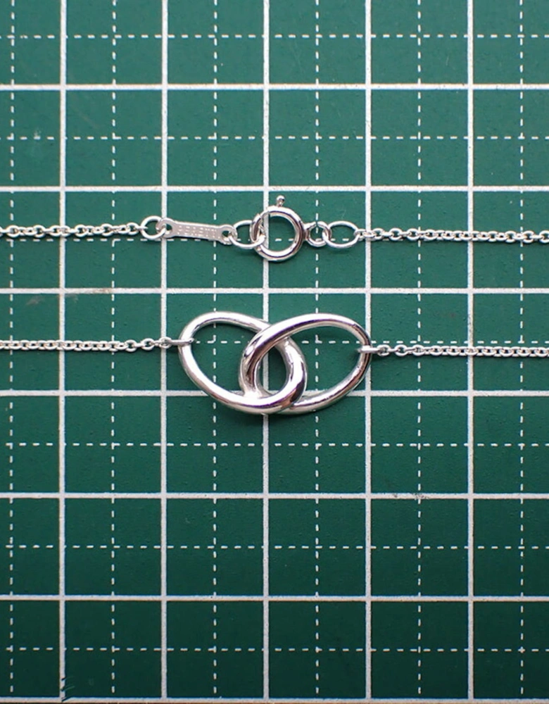 Interlocking Circles Pendant Necklace Silver