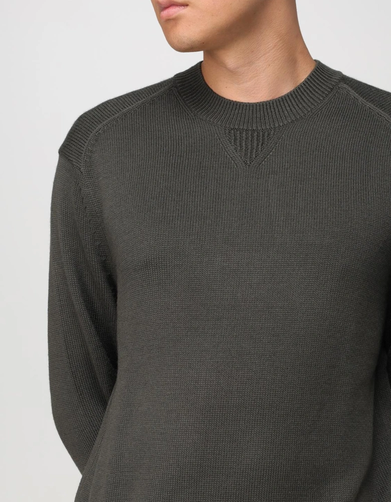 Ribbed Knit Crewneck Sweater