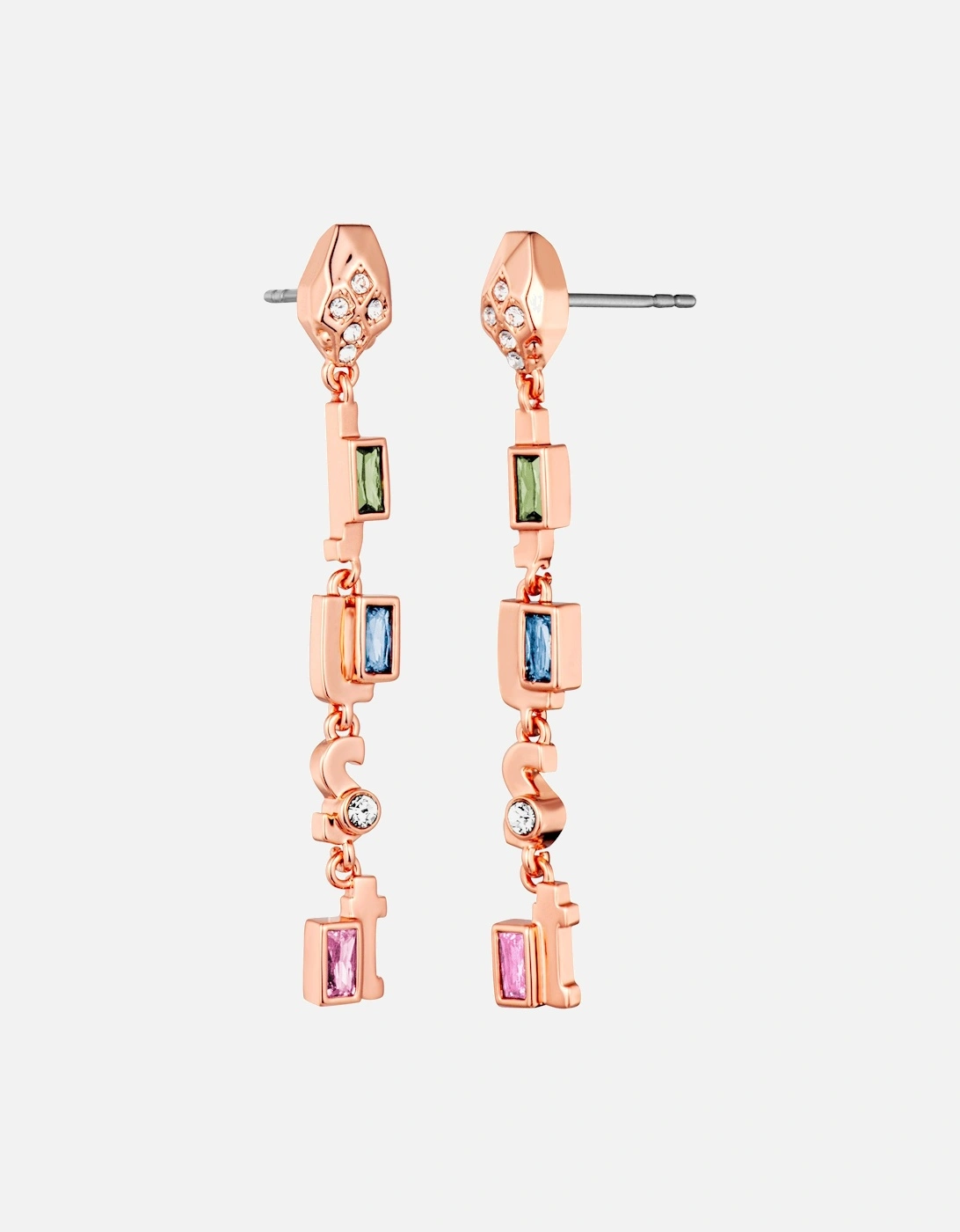 Rose Gold Crystal Letter Drop Earrings, 2 of 1