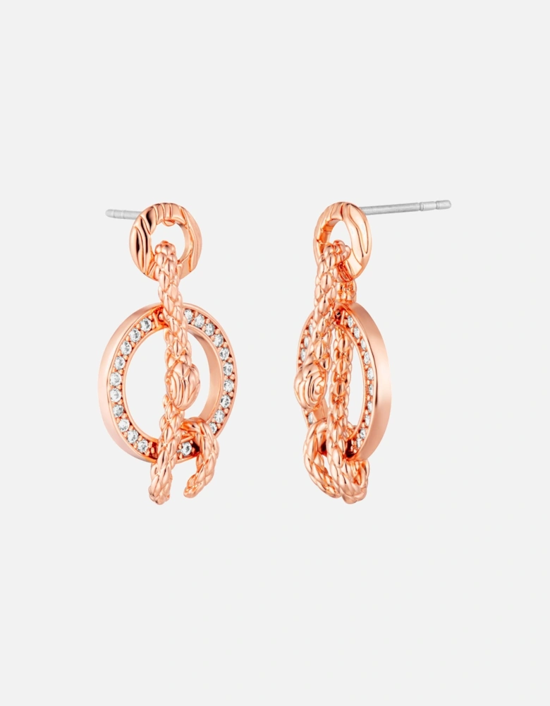 Rose Gold Rope Circle Earrings