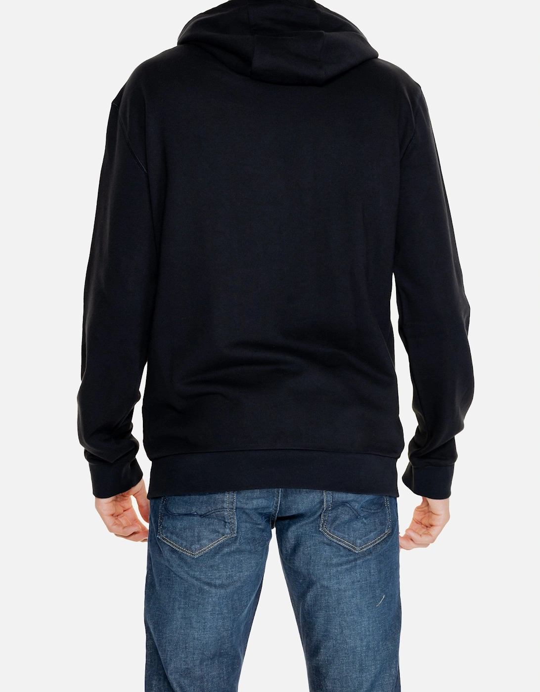Emporio Armani Men's Black Hoodie    Emporio Armani Logo Hoodie for Men    Men's Emporio Armani Black Fleece Hoodie    Black Emporio Armani Hoodie with Gold Logo    Emporio Armani Men's Pullover Hoodie
