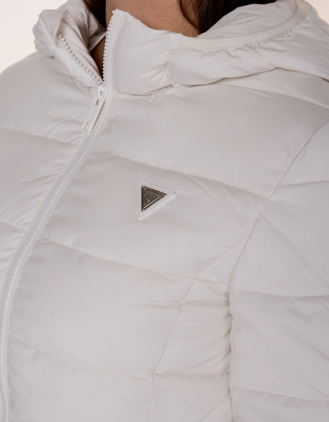 Women's Hooded Puffer Jacket - White