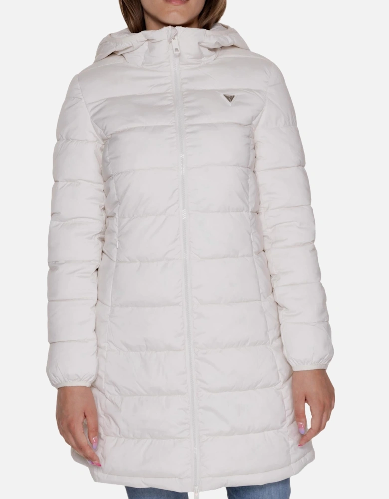 Women's Hooded Puffer Jacket - White
