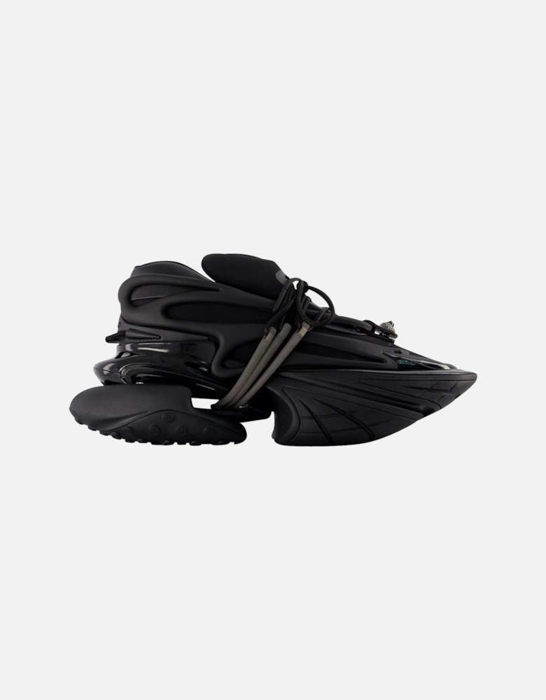 Leather Pointed-Toe Lace-Up Sneakers