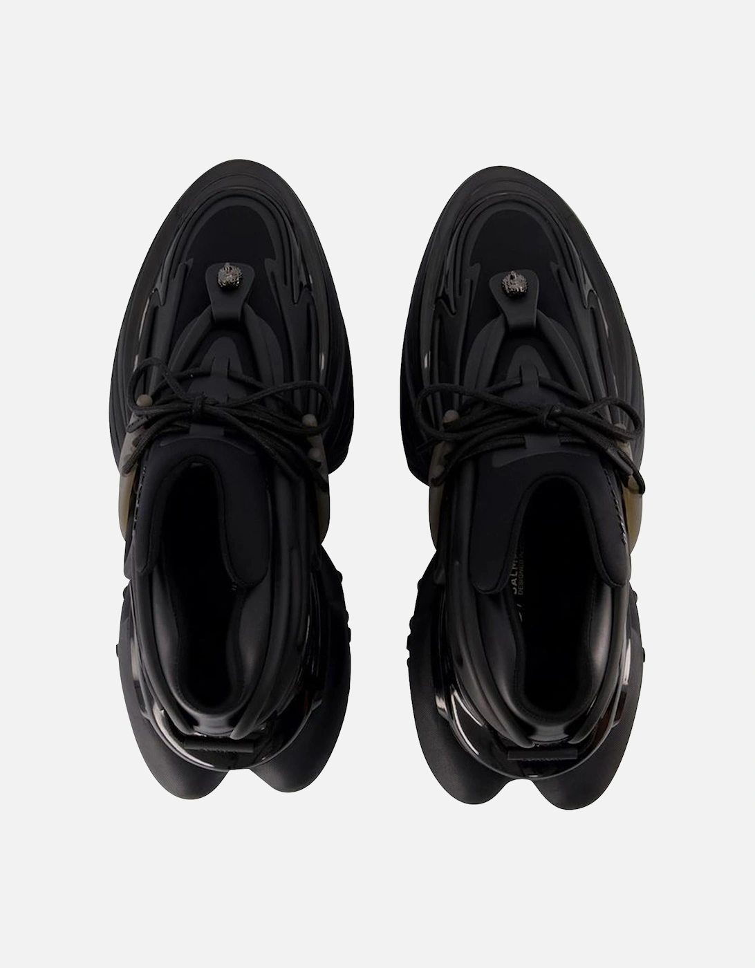 Leather Pointed-Toe Lace-Up Sneakers