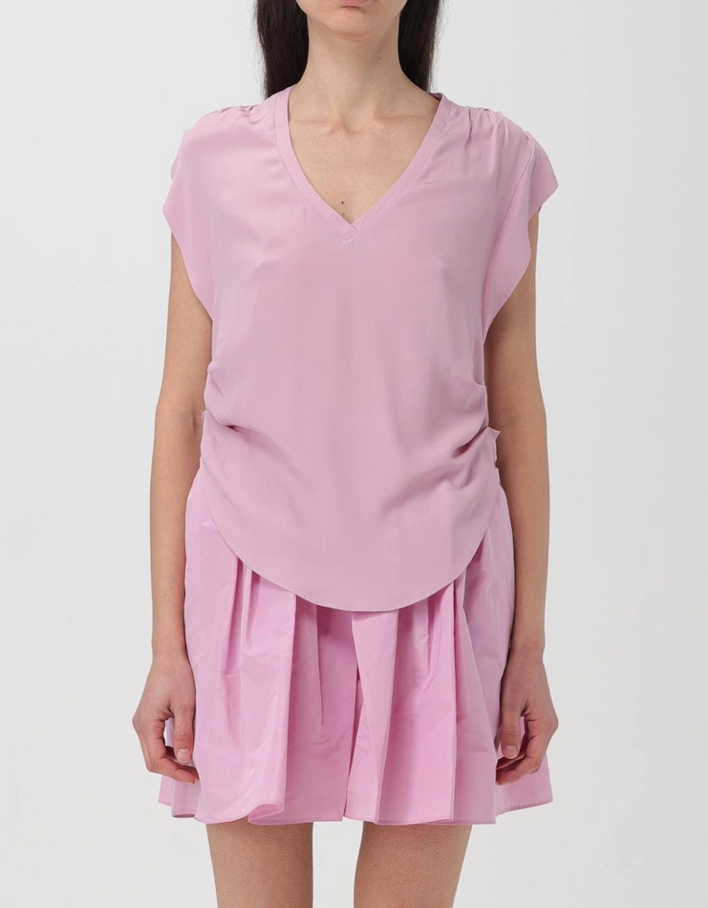 Pleated Skirt and VNeck Top Set
