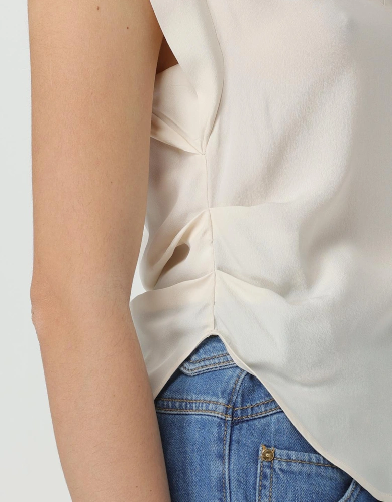 Pleated Skirt and VNeck Top Set
