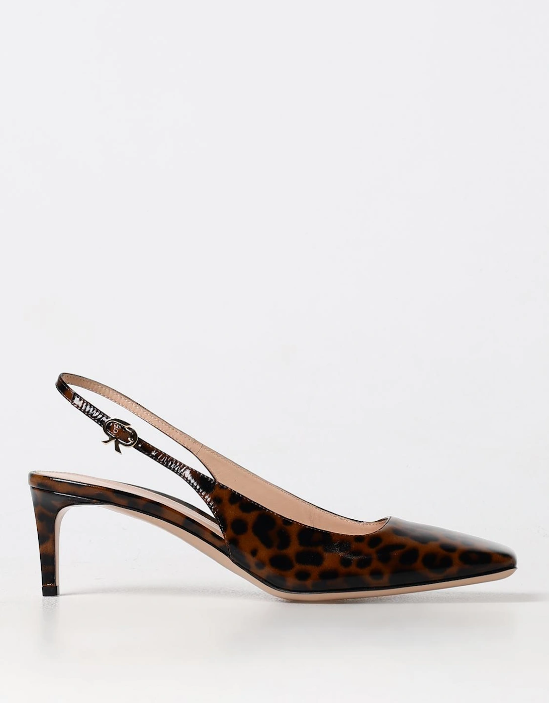 Plexi Slingback Pump Leopard Print Mid Heel