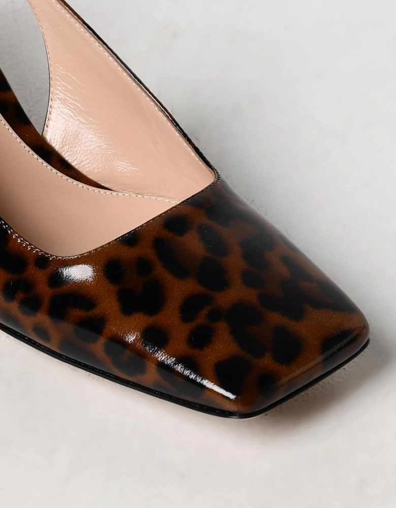Plexi Slingback Pump Leopard Print Mid Heel