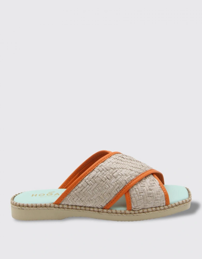 Raffia CrossStrap Summer Slides