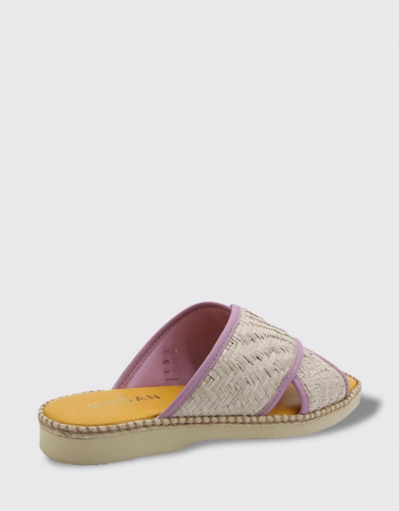 Raffia CrossStrap Summer Slides