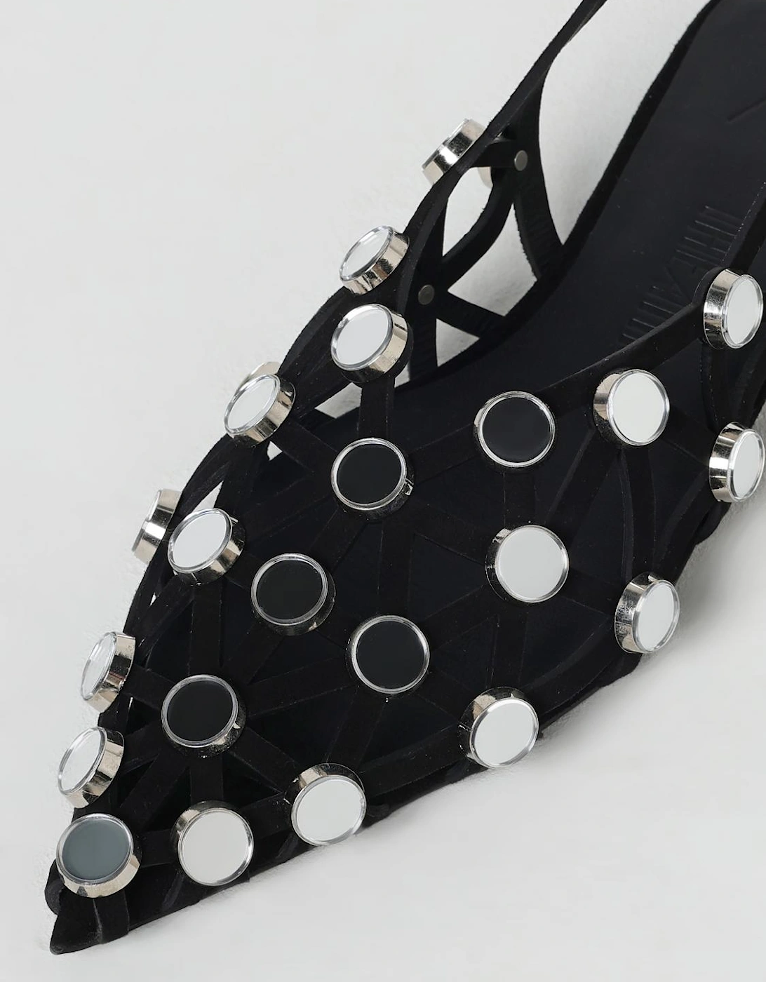 Pointed Slingback Flats with Studs