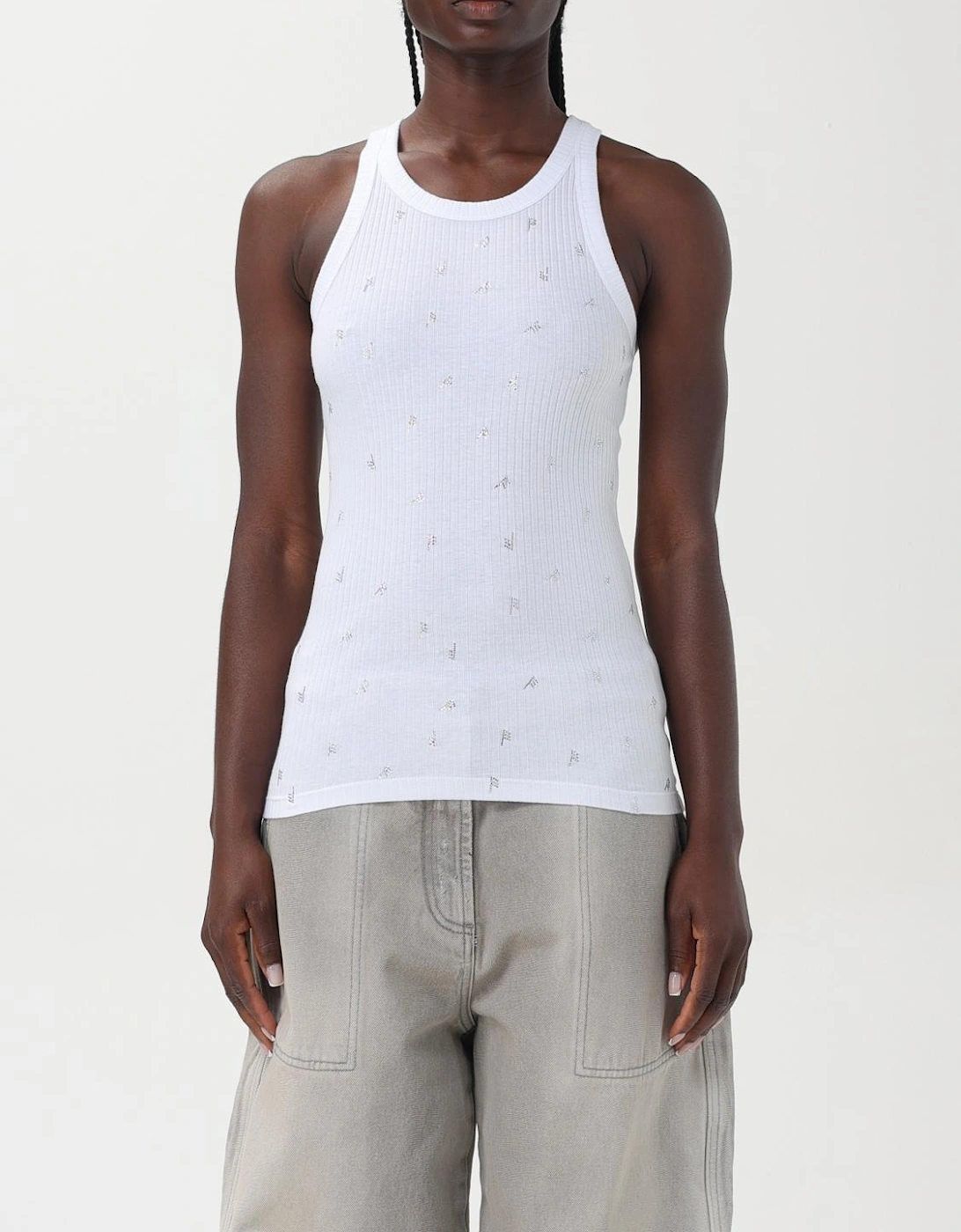 CrystalEmbellished Ribbed Tank Top, 6 of 5