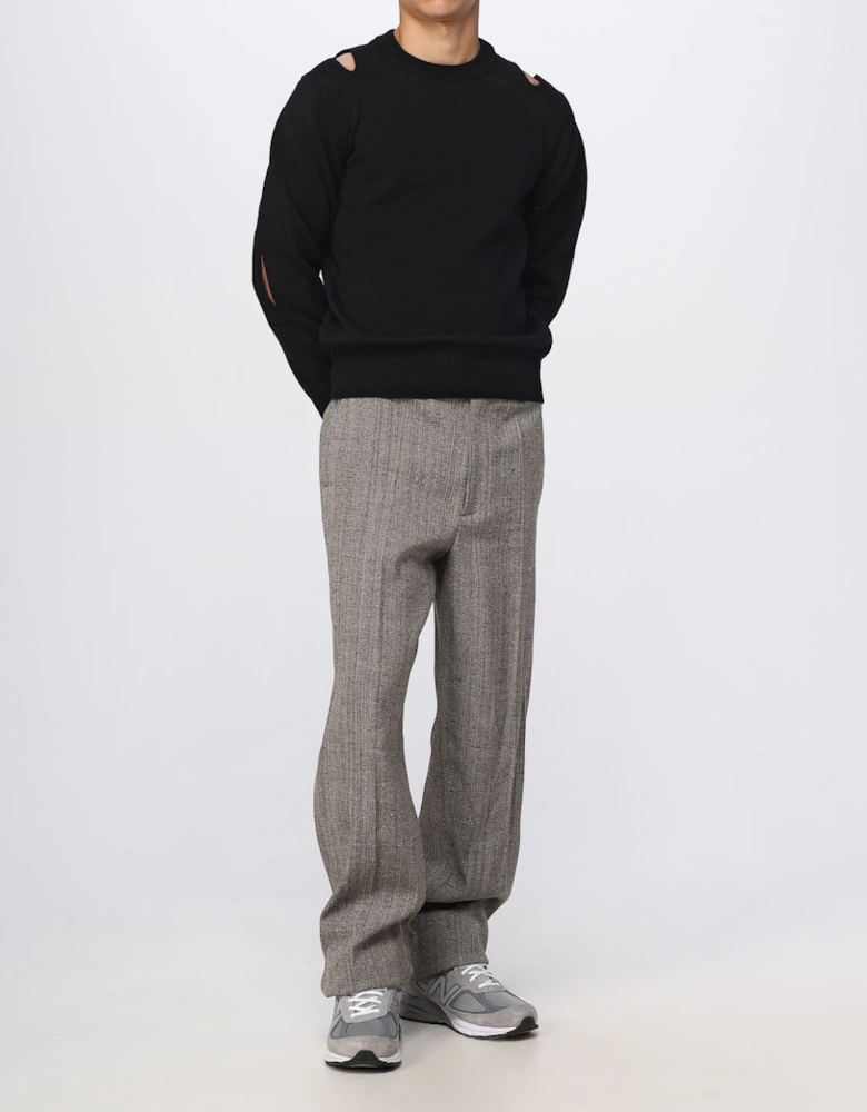 Cutout Detail Crew Neck Sweater