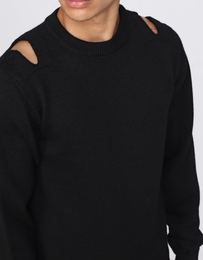 Cutout Detail Crew Neck Sweater