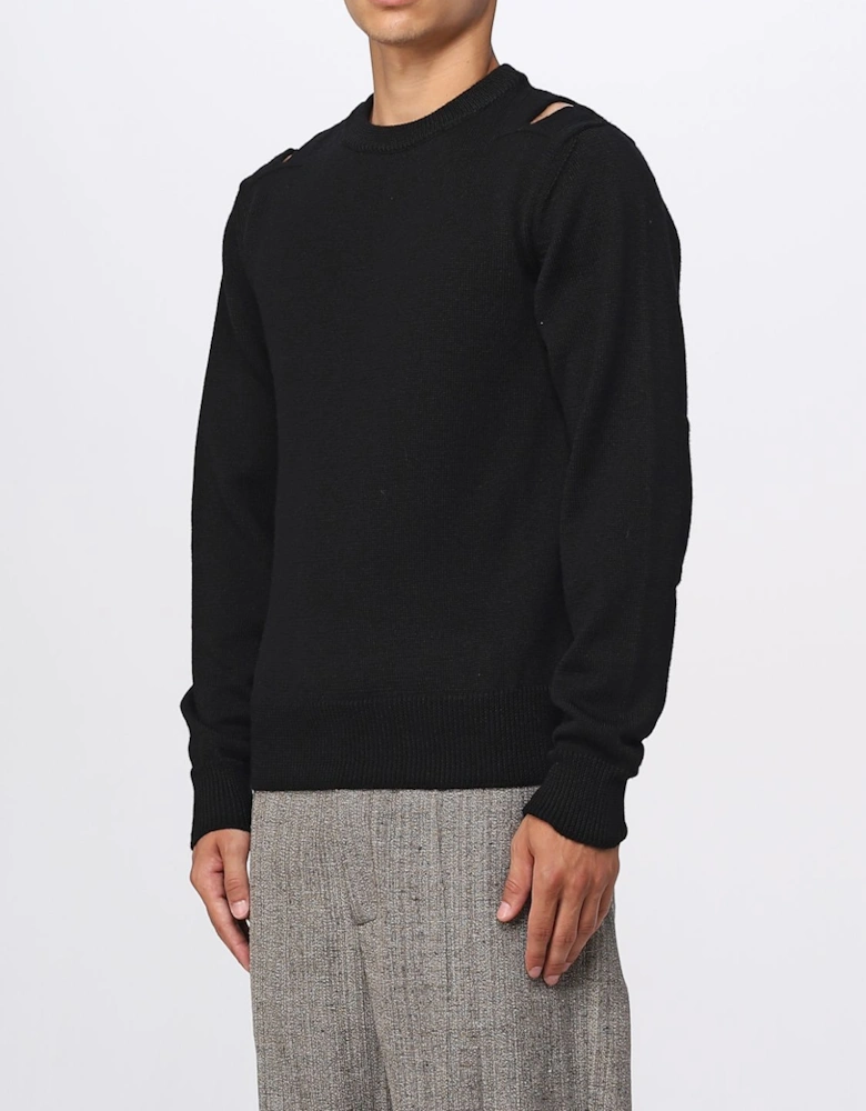 Cutout Detail Crew Neck Sweater