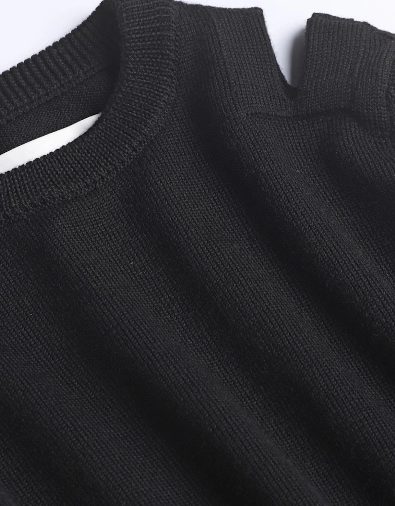 Cutout Detail Crew Neck Sweater
