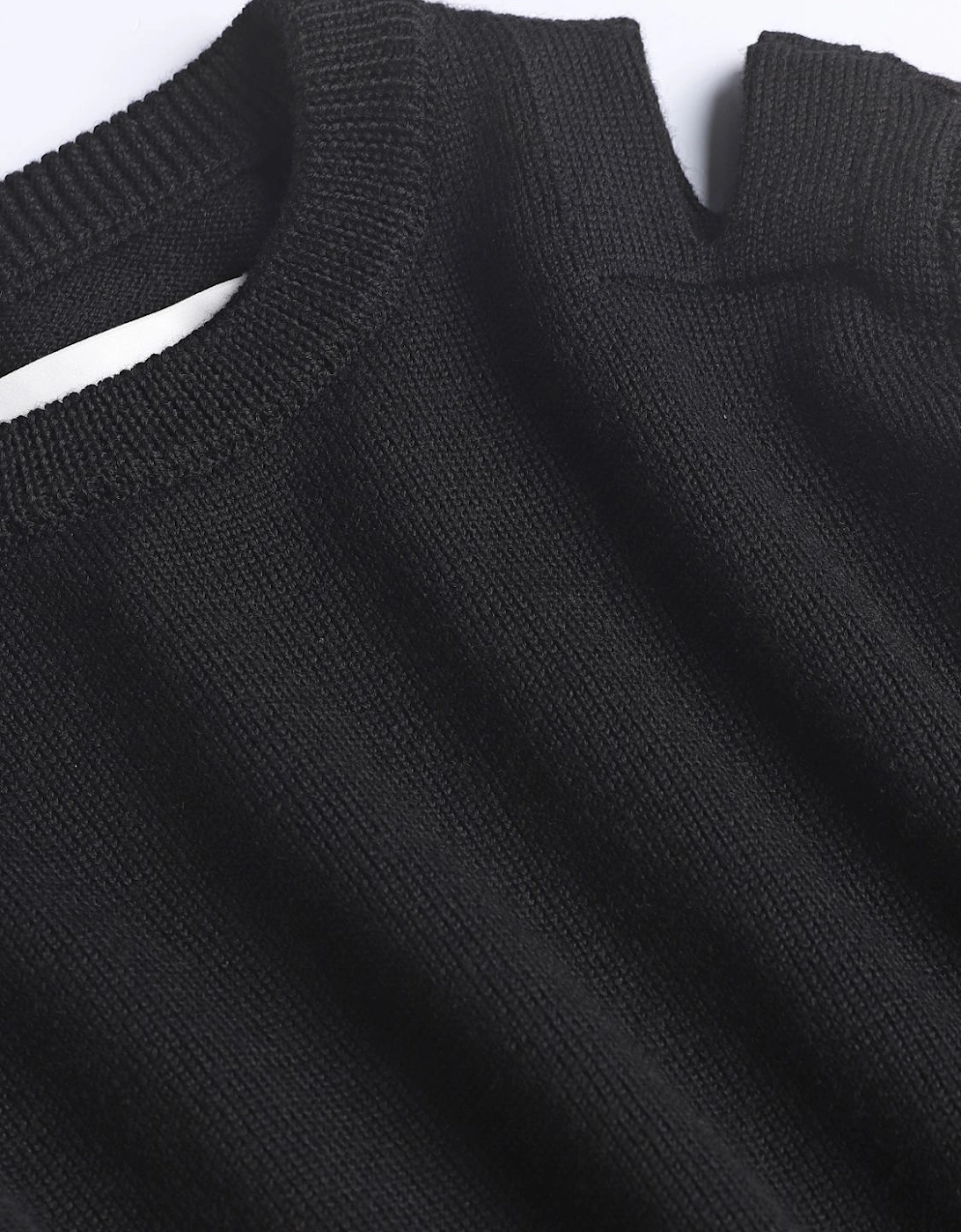 Cutout Detail Crew Neck Sweater