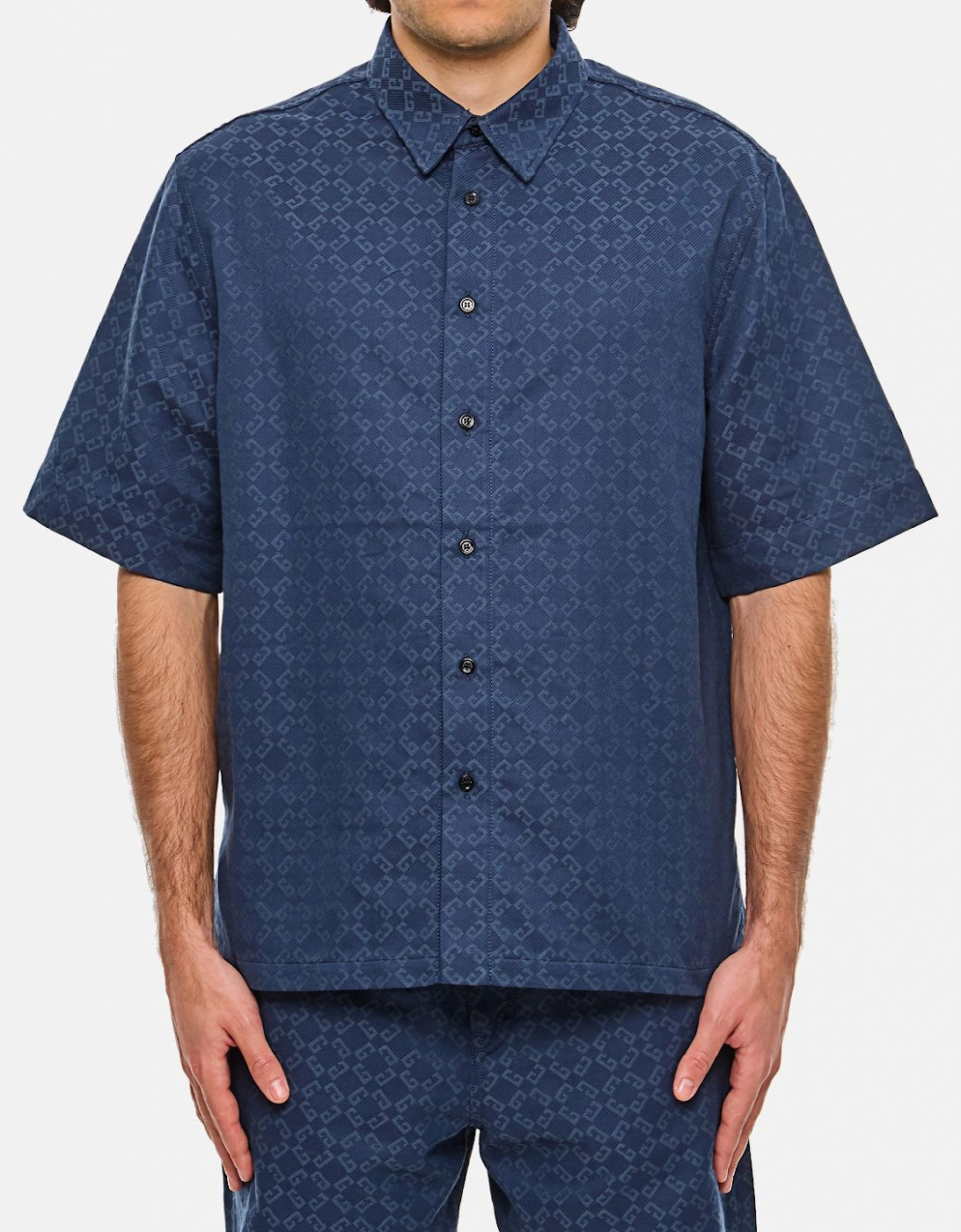 Short Sleeve Woven Shirt Geometric Pattern, 5 of 4