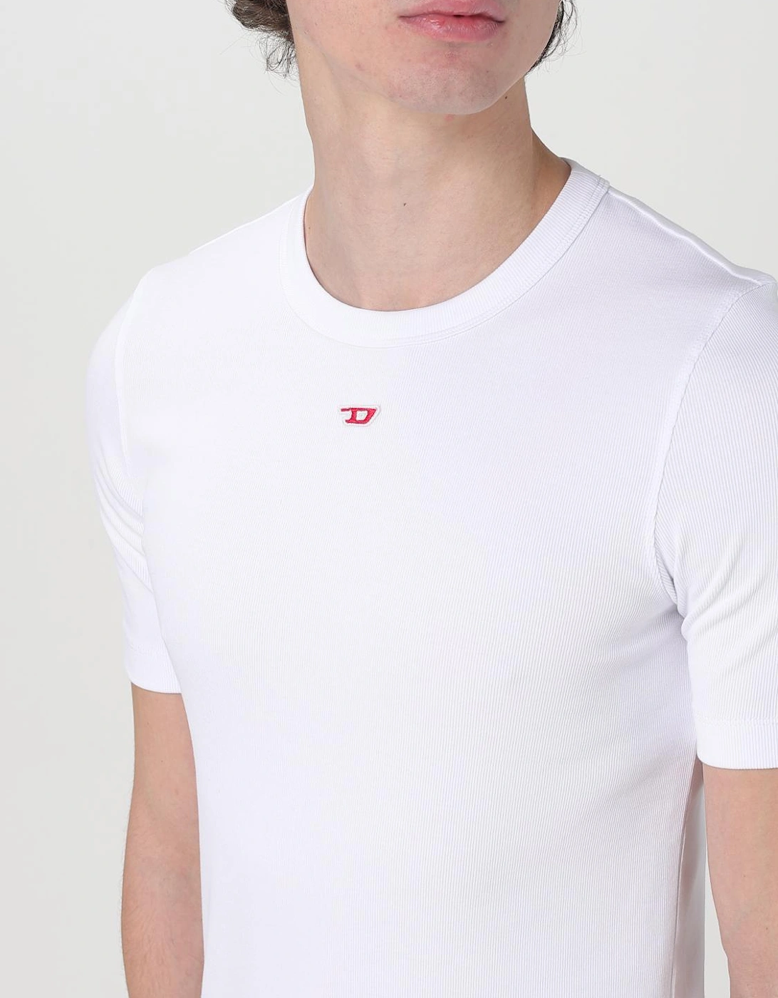 Ribbed Crew Neck Short Sleeve Top