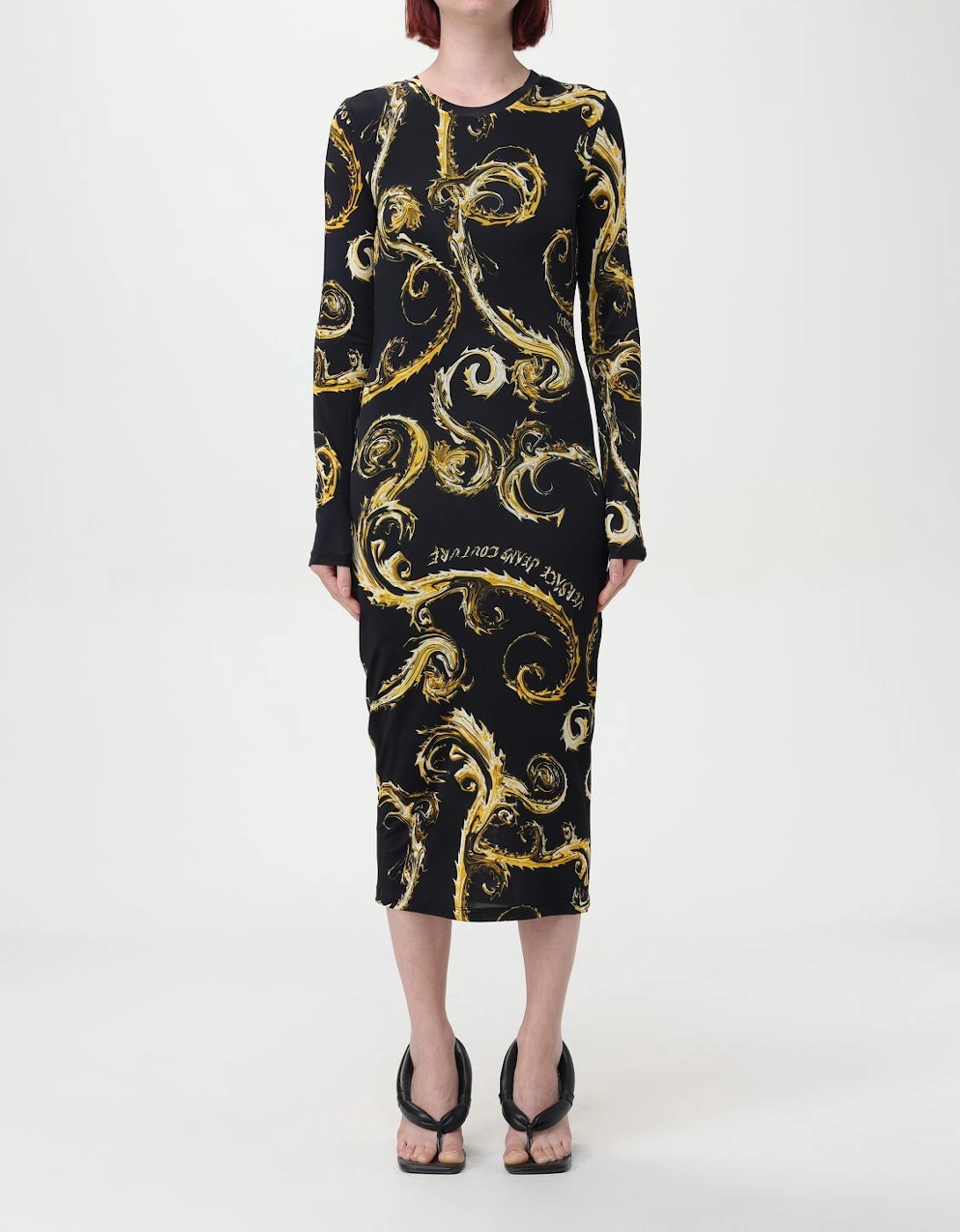 Printed Midi Dress Long Sleeves, 4 of 3