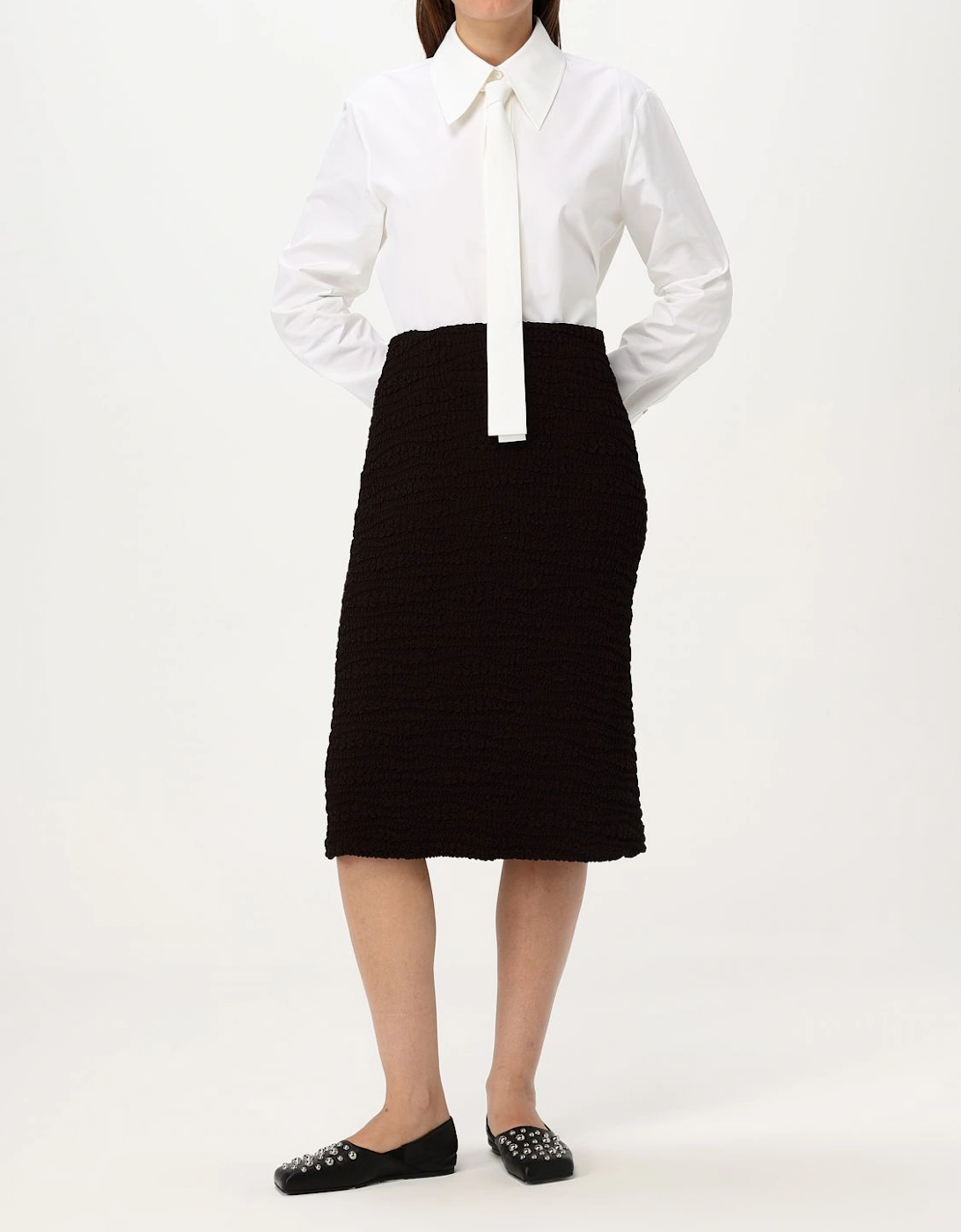 Poplin Shirt SelfTie Neck Detail
