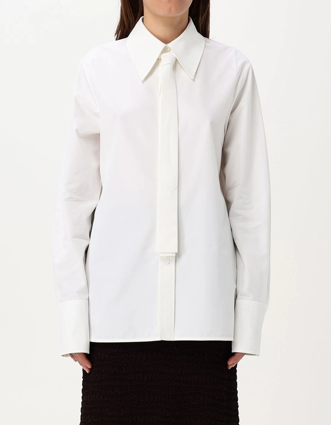 Poplin Shirt SelfTie Neck Detail, 6 of 5