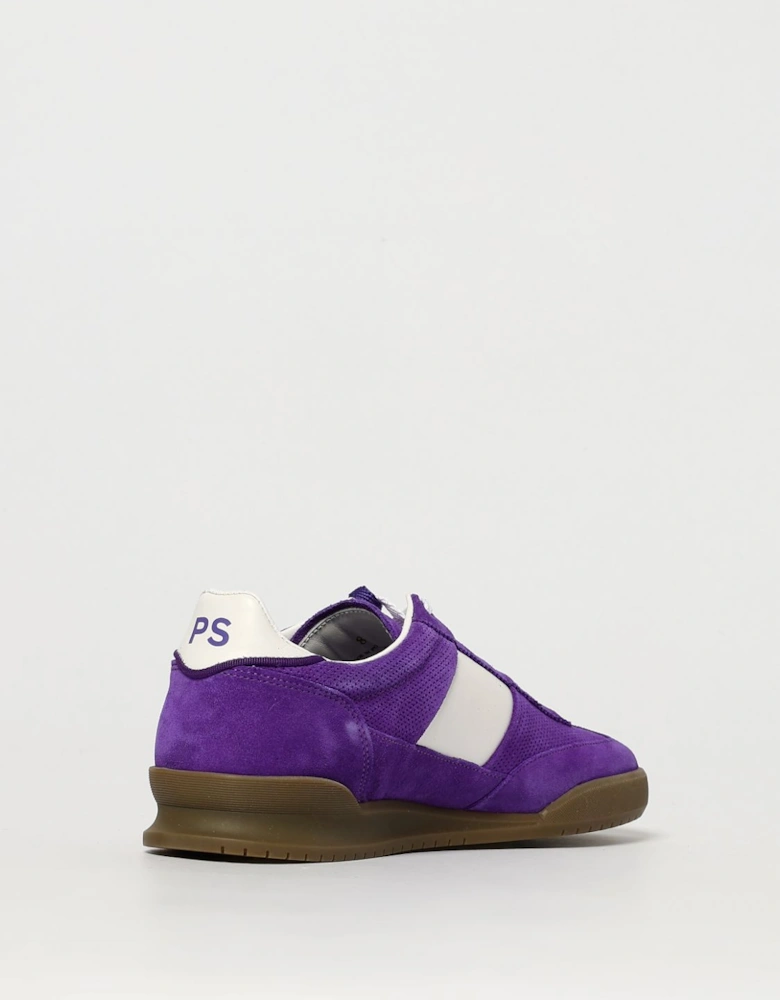 Velcro Strap Sneakers Purple Suede Leather