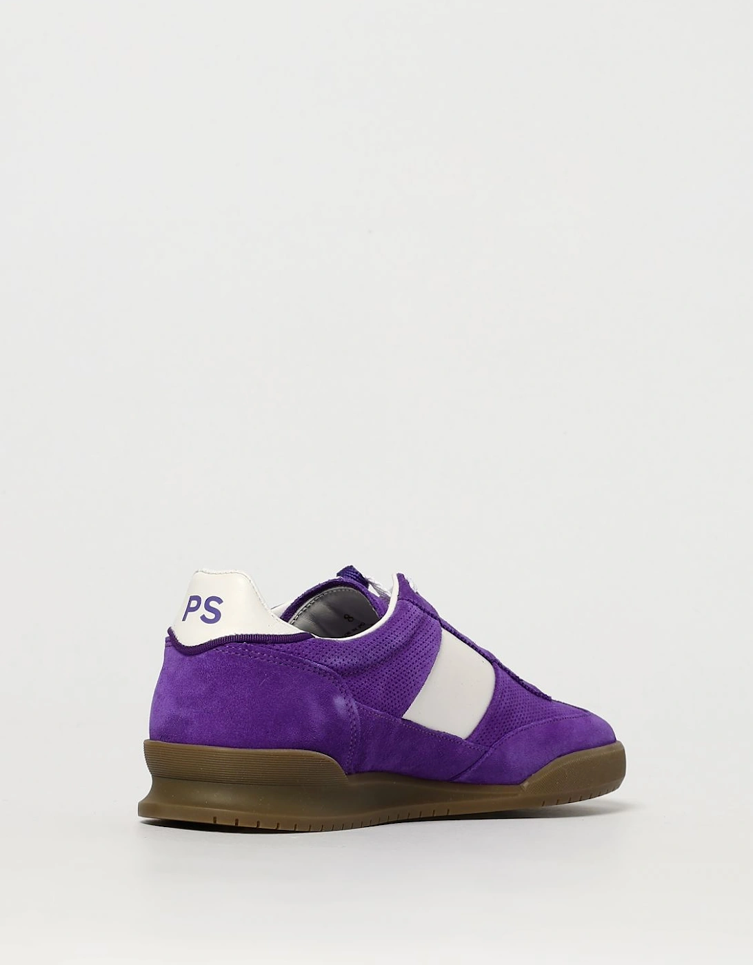 Velcro Strap Sneakers Purple Suede Leather
