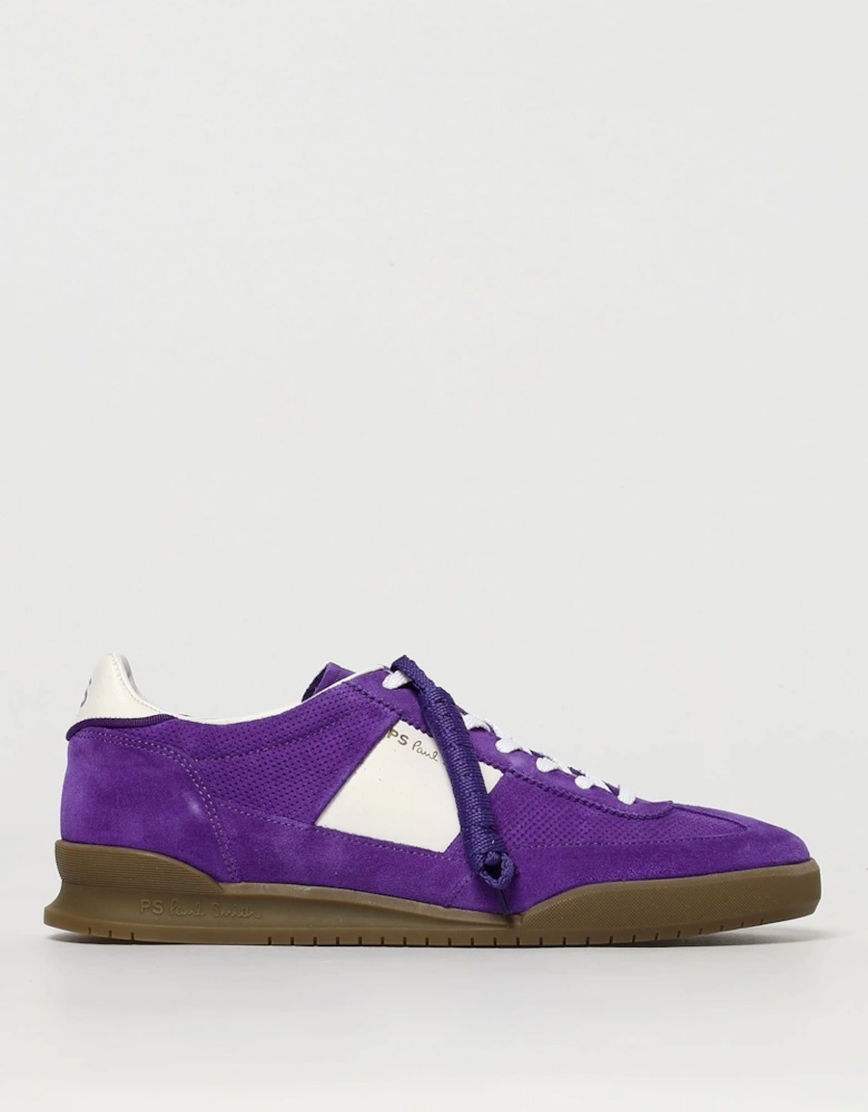 Velcro Strap Sneakers Purple Suede Leather