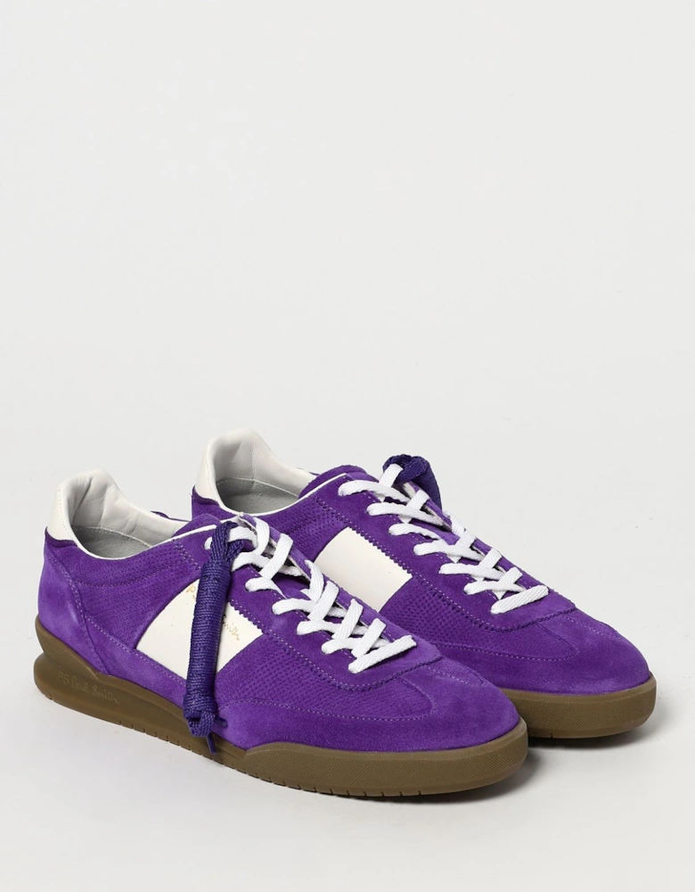 Velcro Strap Sneakers Purple Suede Leather