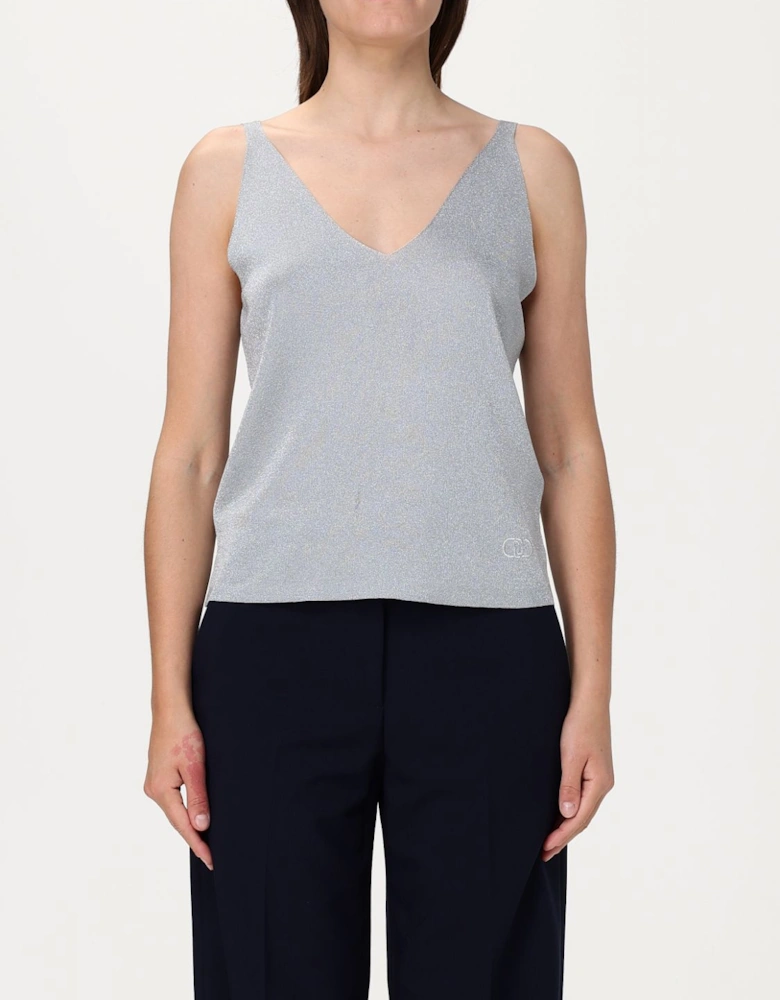 Metallic Knit Sleeveless Top