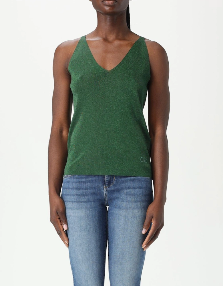 Metallic Knit Sleeveless Top