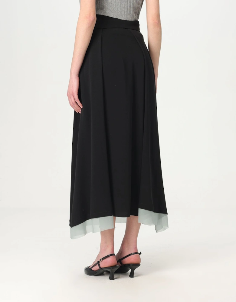 Layered Midi Skirt with Tie Belt