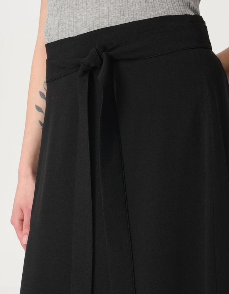 Layered Midi Skirt with Tie Belt