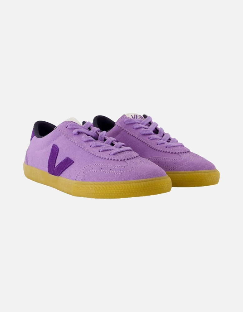 Smooth Leather Volley Sneakers with Top Laces