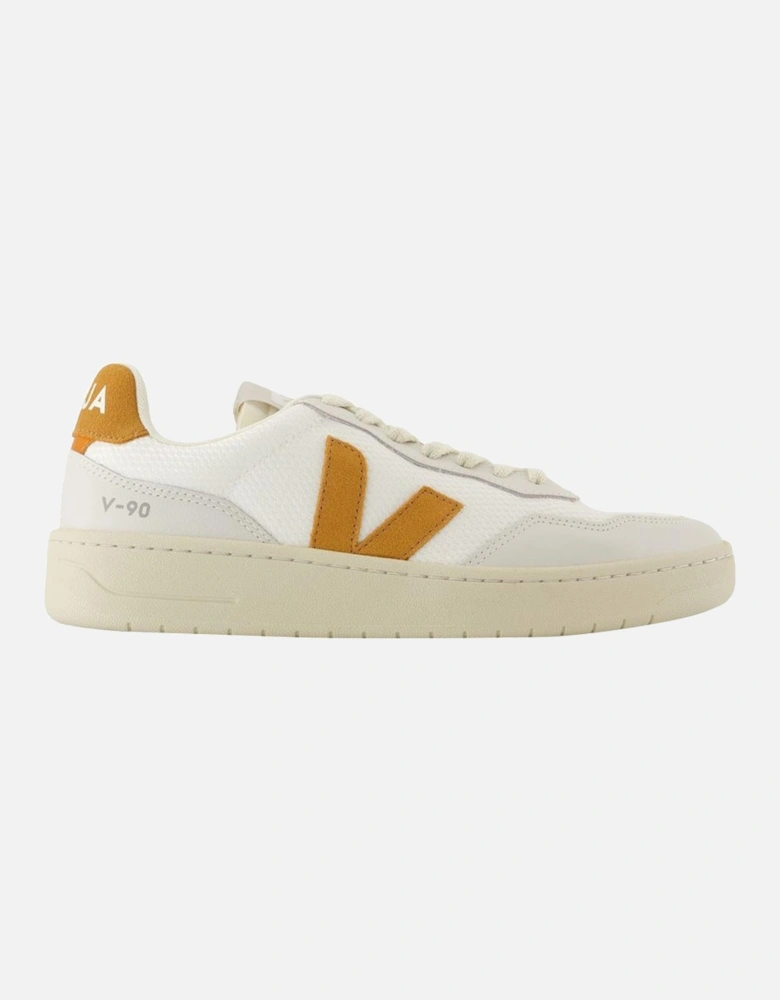 Nylon Fabric Round Toe Lace-Up Sneakers