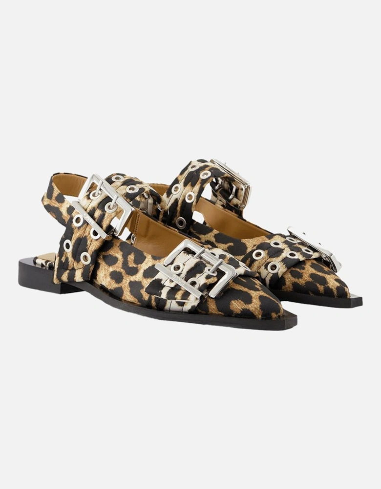 Leopard Print Buckle Sandals