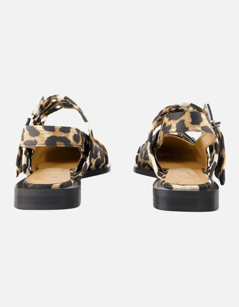 Leopard Print Buckle Sandals