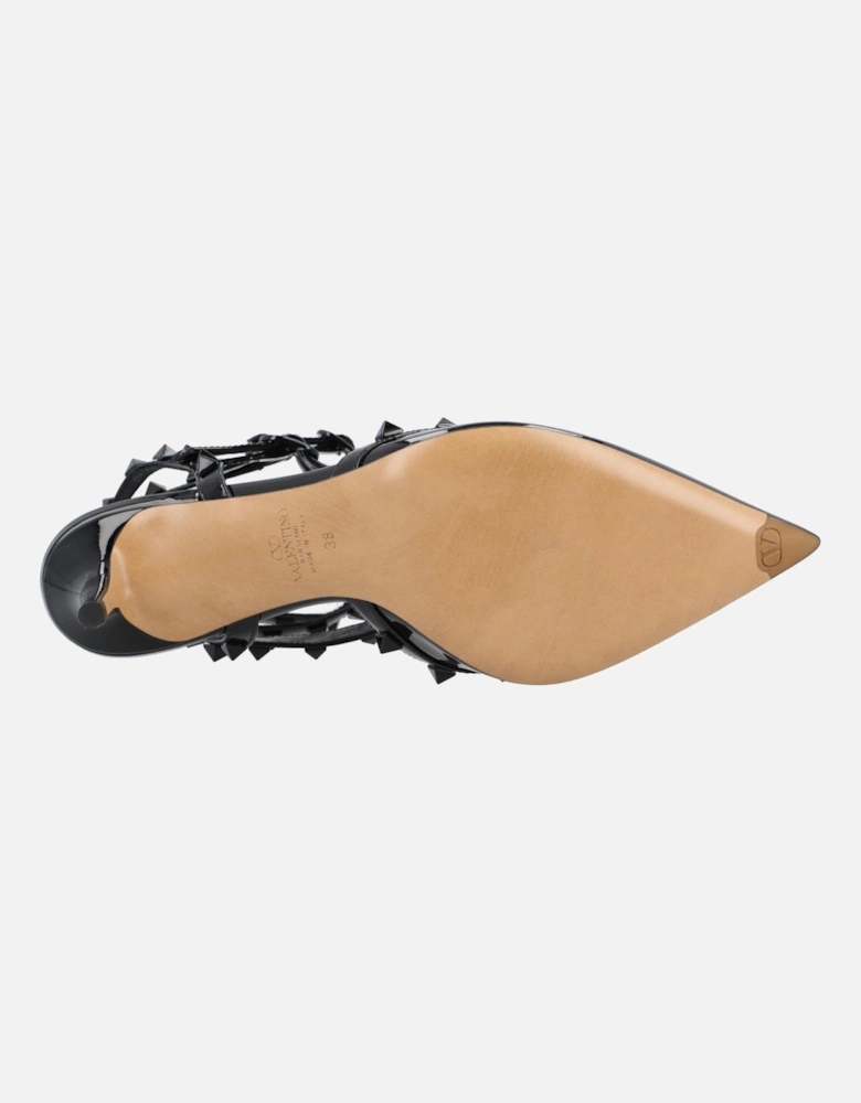 Patent Leather Mid Heel Sandal-Pumps