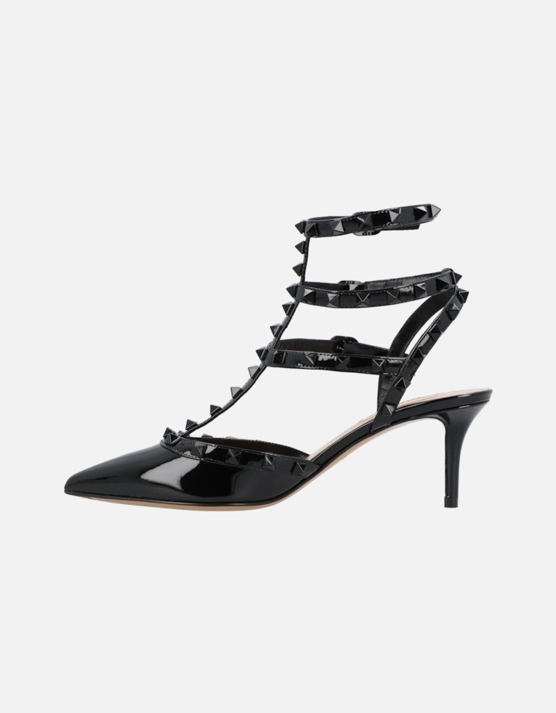 Patent Leather Mid Heel Sandal-Pumps