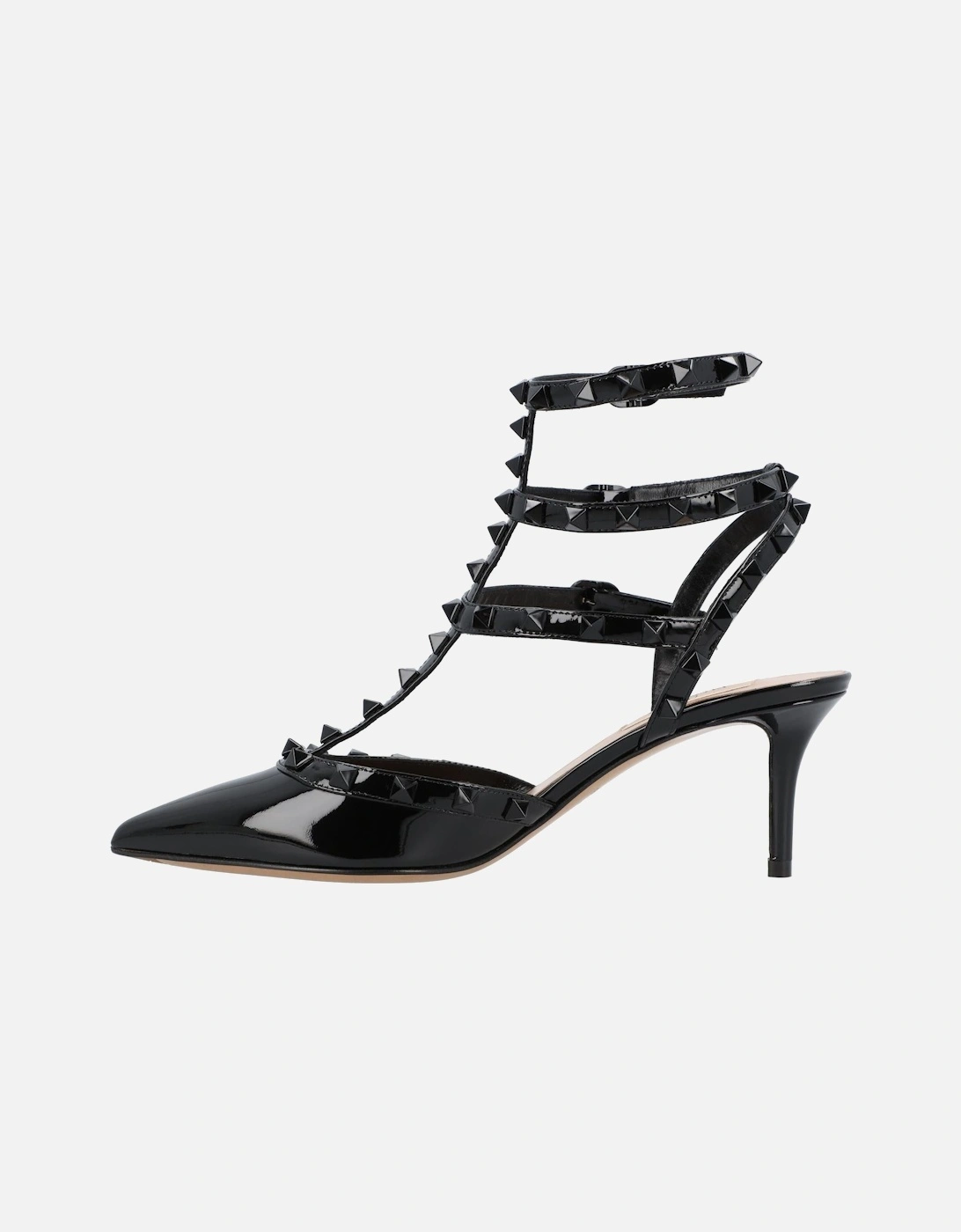 Patent Leather Mid Heel Sandal-Pumps