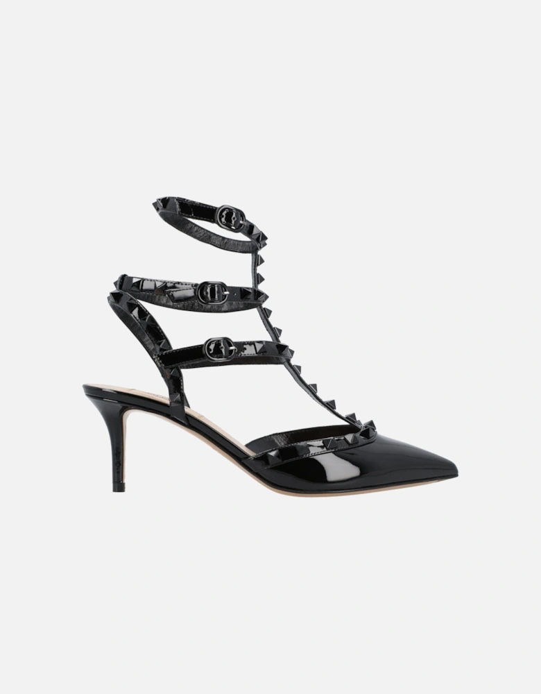 Patent Leather Mid Heel Sandal-Pumps