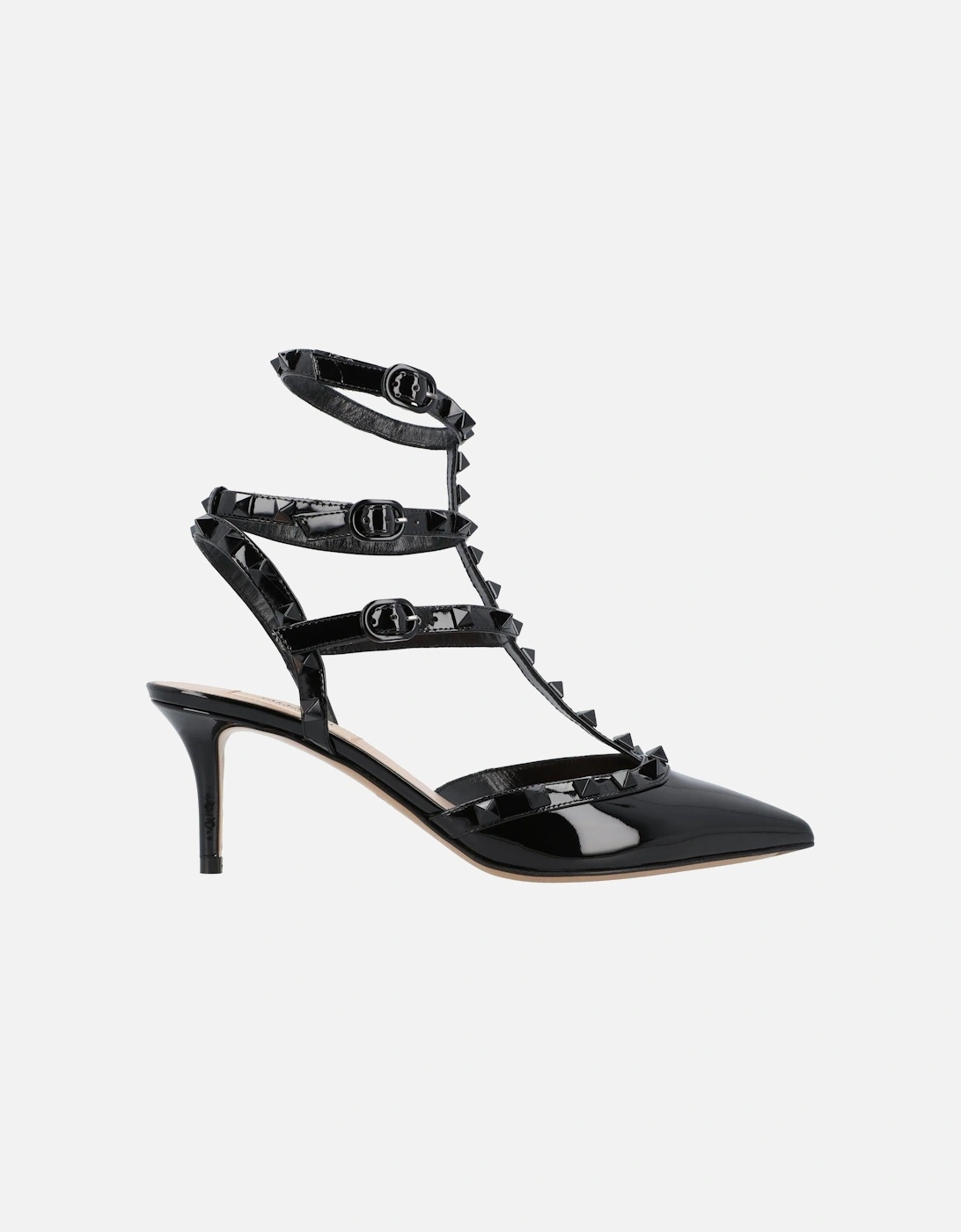 Patent Leather Mid Heel Sandal-Pumps