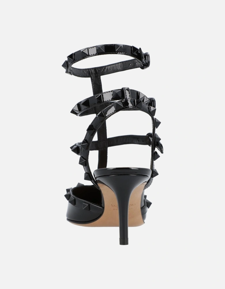 Patent Leather Mid Heel Sandal-Pumps