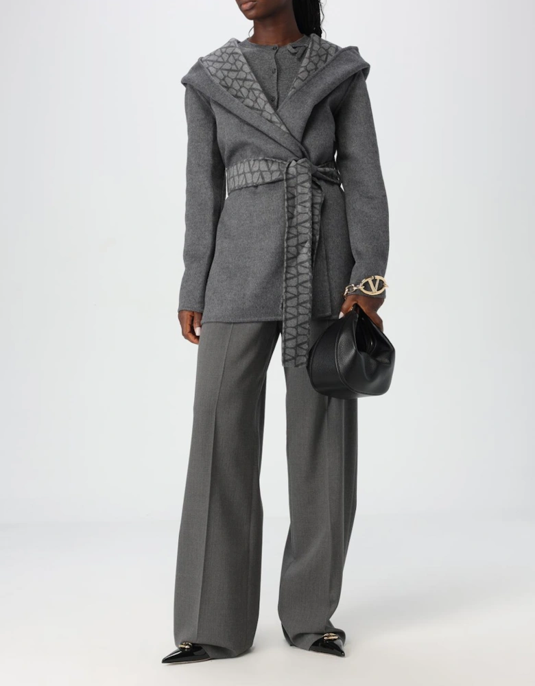 Hooded Wrap Coat Belted